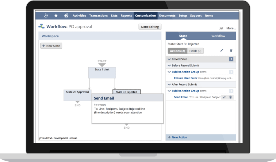 Workflow: PO Approval screen