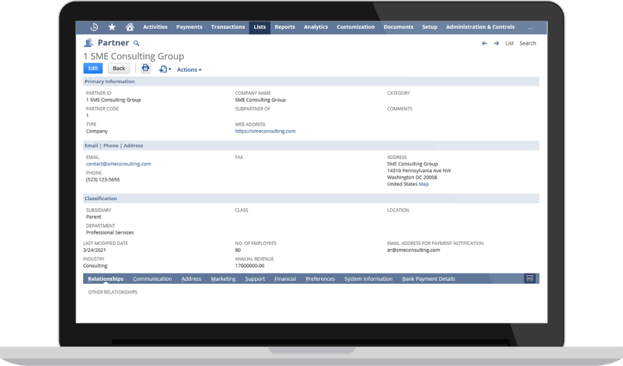 NetSuite partner dashboard