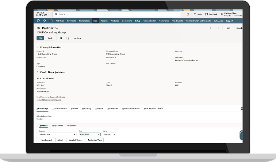 NetSuite partner dashboard