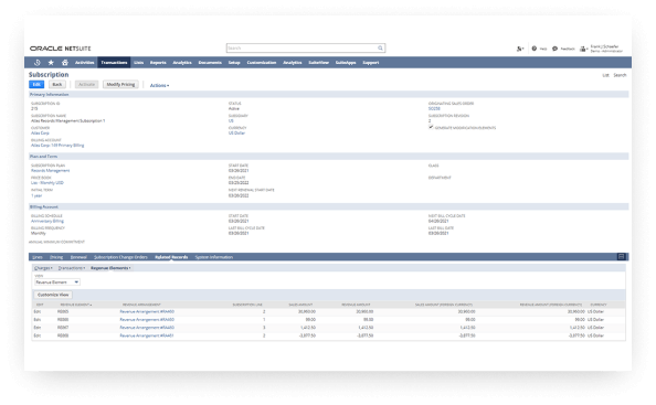 Supply chain snapshot on NetSuite Dashboard