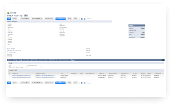 Suitebilling dashboard