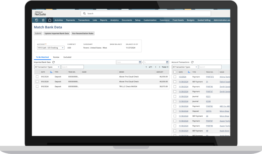 NetSuite Auto-Post Journal Entries dashboard