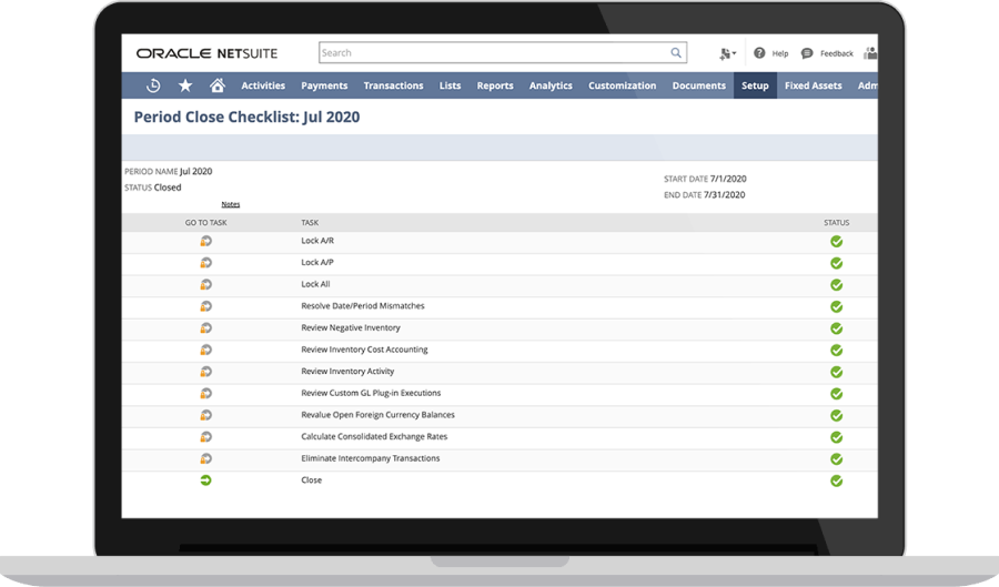 Close Process Checklist