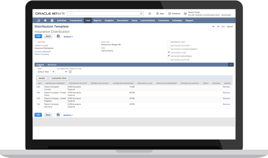 shared transactions dashboard