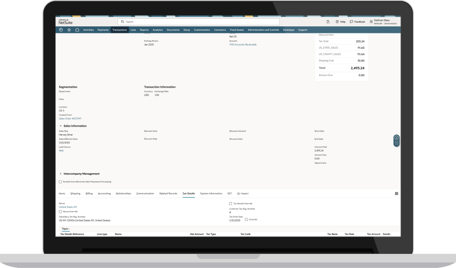 NetSuite email message notification dashboard
