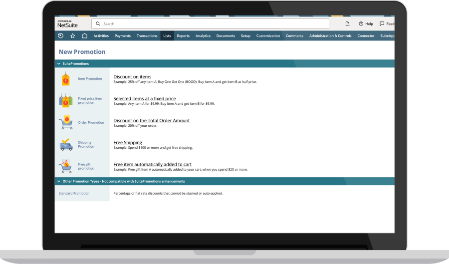 NetSuite Dashboard. Screenshot.
