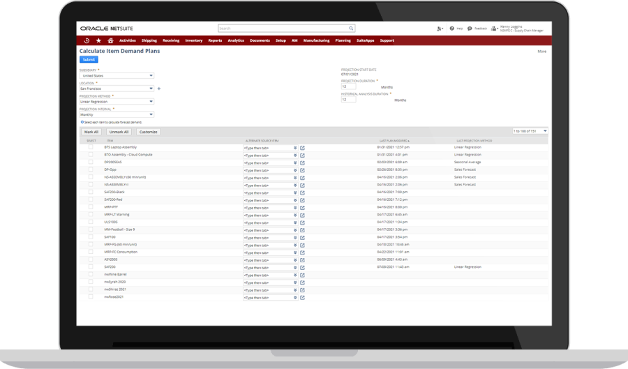 forecasting screenshot