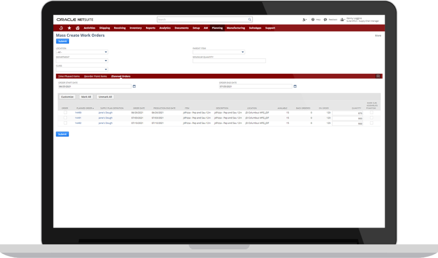 Production Planning & Scheduling