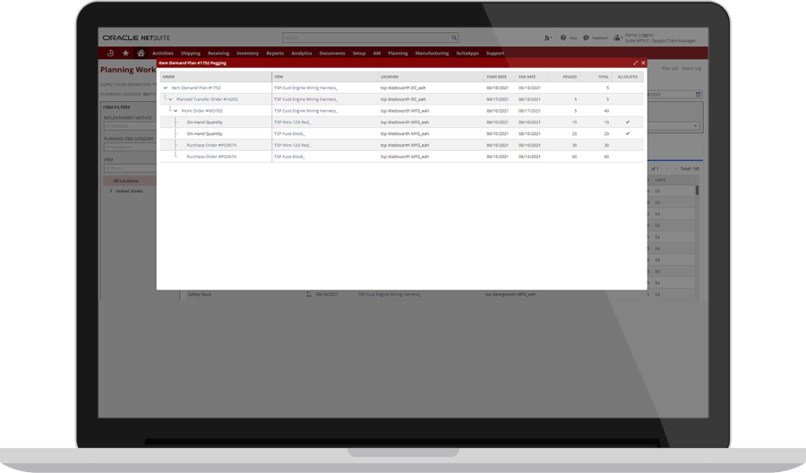 Material Requirements Planning screenshot