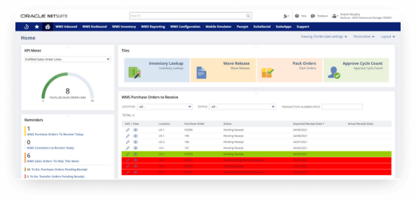 NetSuite order fulfilment dashboard