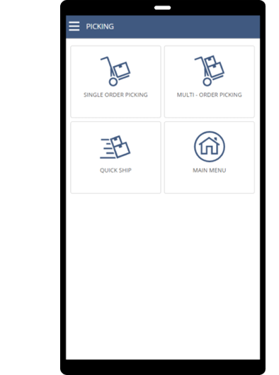 NetSuite picking screen on a mobile screen