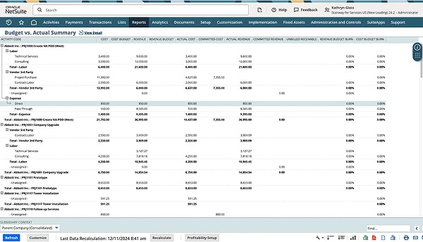 NetSuite Professional Services Automation Project Accounting